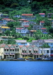 GRENADA, St George's, hill top houses, coastal view, GRE307JPL