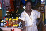 GRENADA, roadside spice stall and vendor, GRE433JPL
