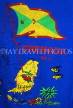 GRENADA, souvenir, Grenada map tea towel, GRE348JPL