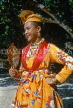 GUADELOUPE, Basse-Terre, woman in traditional costume, dressed for festival, CAR704JPL