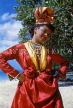 GUADELOUPE, Basse-Terre, woman in traditional costume, dressed for festival, CAR705JPL