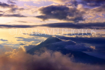 GUATEMALA, Antigua, Agua Volcano and clouds, GUA286JPL