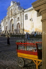 GUATEMALA, Antigua, Cathedral and mobile drinks cart, GUA245JPL