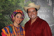 GUATEMALA, Antigua, Guatemalan couple in traditional attire, posing for photo, GUA339JPL