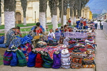 GUATEMALA, Antigua, street vendors selling traditional Indian goods, GUA319JPL