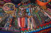 GUATEMALA, Antigua, traditional beadwork and textiles stall, GUA269JPL