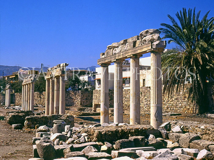 Greek Islands, KOS, Kos Town, Xysto, restored columns of Kos ancient city, GIS1146JPL