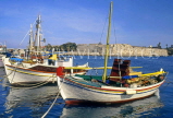Greek Islands, KOS, Kos Town, castle walls fishing boats, GIS1135JPL