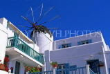 Greek Islands, MYKONOS, Hora, cubist houses and Boni Myli windmill, GIS559JPL
