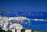 Greek Islands, MYKONOS, panoramic view of Mykonos Town (Hora) and harbour, GIS541JPL