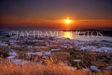 Greek Islands, PAROS, sunset over Paros town (Parikia), GIC596JPL
