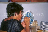 Greek Islands, RHODES, Rhodes Town, crafts, artist painting ceramic plate, GIS413JPL