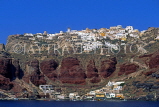 Greek Islands, SANTORINI, Ia town, view from sea, GIS653JPL