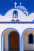 Greek Islands, SANTORINI, Kamari, small chapel (blue and white), GIS1179JPL