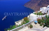 Greek Islands, SANTORINI, sea view and cliff top white washed house, GIS635JPL