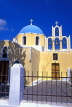 Greek Islands, SANTORINI, small chapel (blue and yellow), GIS789JPL