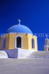 Greek Islands, SANTORINI, small chapel (blue and yellow), GIS790JPL