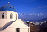 Greek Islands, SANTORINI, small chapel and island view, GIS729JPL