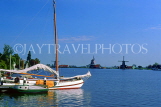 HOLLAND, Zaanse Schans, riverboat and windmills, HOL17JPL