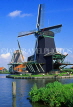 HOLLAND, Zaanse Schans, village windmills and river, HOL16JPL