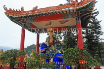 HONG KONG, Sha Tin, Monastery of Ten Thousand Buddhas, pavilion staue, HK2415JPL