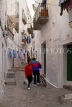 IBIZA, Ibiza Town, Old Town (Dalt Vila), narrow street with houses, SPN1272JPL