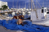 IBIZA, San Antonio Bay, fisherman mending nets, SPN1263JPL