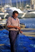 IBIZA, San Antonio Bay, fisherman mending nets, SPN1278JPL