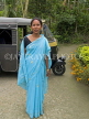 INDIA, Assam, Majuli Island, Indian woman posing in her sari, IND1449JPL