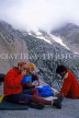 INDIA, Himachal Pradesh, Himalayas, two trekkers with guide, IND1236JPL