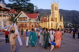 INDIA, Himachal Pradesh, SHIMLA, Ridge (Main Square), Christ Church and people, IND1220JPL