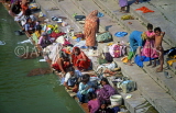 INDIA, Rajasthan, DEEG, Deeg Palace grounds, people washing clothes, IND038JPL