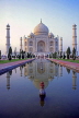 INDIA, Uttar Pradesh, Agra, The TAJ MAHAL and reflection, IND12JPL