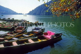 INDIA, Uttar Pradesh, NAINITAL, pleasure boats for hire on Lake Naini, IND1283JPL