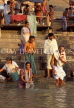 INDIA, Uttar Pradesh, VARANASI, pilgrims at River Ganges, IND602JPL