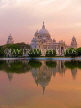 INDIA, West Bengal, Calcutta, Victoria Memorial reflected at sunset, IND1409JPL