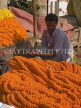 INDIA, West Bengal, Calcutta, colourful marigolds being sold at flower market, IND1377JPL