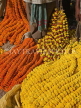 INDIA, West Bengal, Calcutta, marigold garlands in the flower market, IND1392JPL