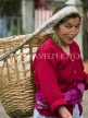 INDIA, West Bengal, Darjeeling, Nepali woman and her basket, IND1422JPL