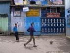 INDIA, West Bengal, Darjeeling, boys enjoying a football game in the streets, IND1410JPL