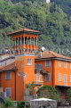 ITALY, Lombardy, LAKE COMO, lakeside scenery, colourful villa, ITL2324JPL