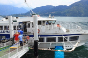 ITALY, Lombardy, Lake Como, TREMEZZO, cruise boat at pier, ITL2289JPL