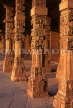 India, DELHI, Qutab Minar, sandstone carved pillars, IND786JPL