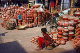 India, DELHI, market scene in old Delhi, pottery, IND1259JPL