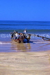 India, GOA, fishermen pushing boat in, IND673JPL