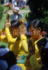 Indonesia, BALI, Denpasar, worshippers (hands clasped in prayer) making flower offerings, BAL718JPL