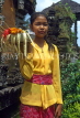 Indonesia, BALI, village girl with flower offerings (at temple), BAL763JPL