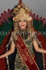 Indonesia, SUMATRA, cultural dancer in elaborate costume, headgear, INDS1286JPL