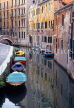 Italy, VENICE, narrow canal and boats, ITL1671JPL