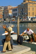 Italy, VENICE, tourist arriving by water taxi, ITL1898JPL
